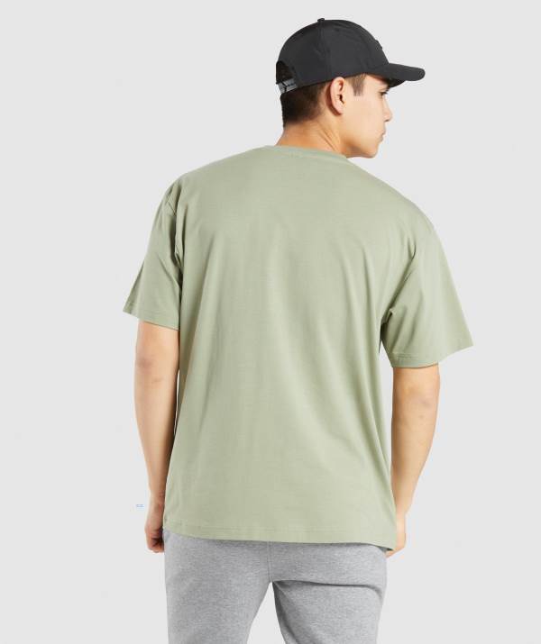Panske Tricka Gymshark Essential Oversized Svetlo Zelene | XL4573826